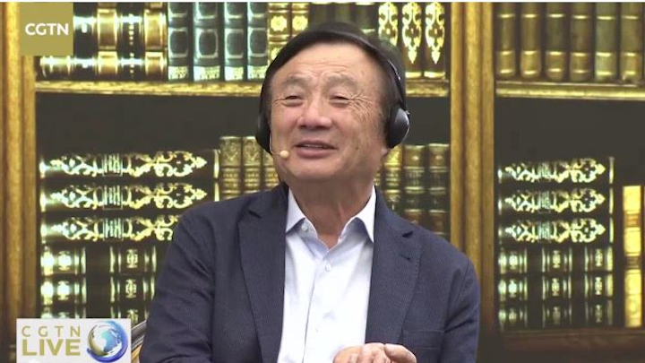 Ren Zhengfei, Huawei founder and CEO, answers a question about the effects on his company of the U.S. technology ban.