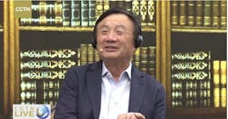 Ren Zhengfei, Huawei founder and CEO, answers a question about the effects on his company of the U.S. technology ban.