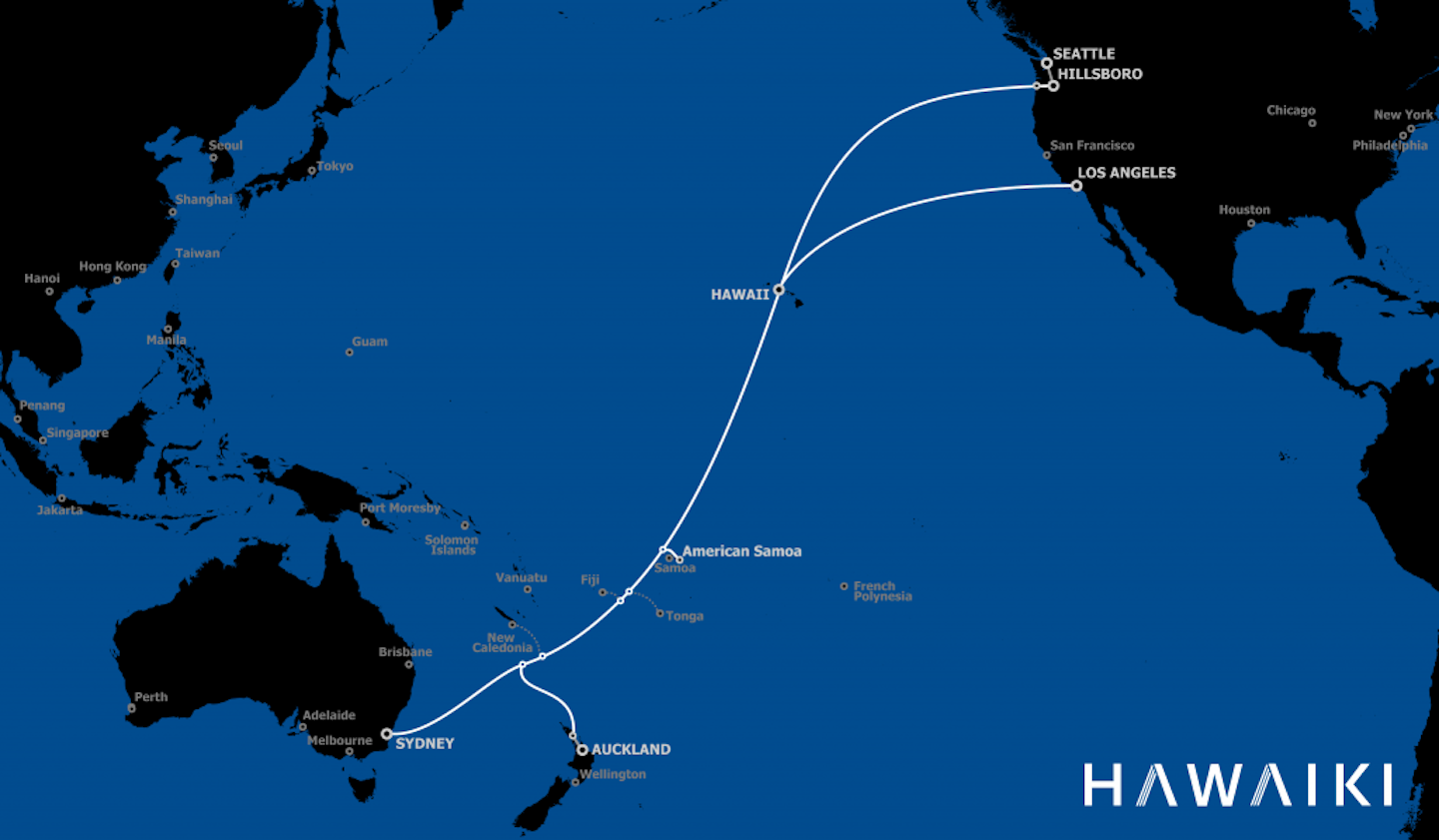 Hawaiki submarine cable adds link to Los Angeles via SEAUS submarine