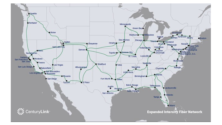 CenturyLink&apos;s expanded fiber network connects more than 50 locations in the U.S.