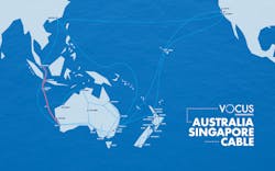 The Australia Singapore Cable (in red above) is a part of a network of submarine cables Vocus operates. The Australia Singapore Cable (in red above) is a part of a network of submarine cables Vocus operates.