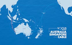 The Australia Singapore Cable (in red above) is a part of a network of submarine cables Vocus operates.