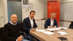 Left to right, Boudewijn Docter, CTO EFFECT Photonics; Dennis Maas, CFO EFFECT Photonics; and Joachim de Sterke, CFO PhotonDelta at EFFECT Photonics headquarters in Eindhoven. Left to right, Boudewijn Docter, CTO EFFECT Photonics; Dennis Maas, CFO EFFECT Photonics; and Joachim de Sterke, CFO PhotonDelta at EFFECT Photonics headquarters in Eindhoven.