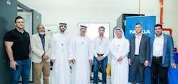 The teams of Etisalat UAE and Nokia that carried out the successful trial.