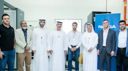 The teams of Etisalat UAE and Nokia that carried out the successful trial.