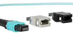 MTP-16™ connector with aligned key and opposed key adapters