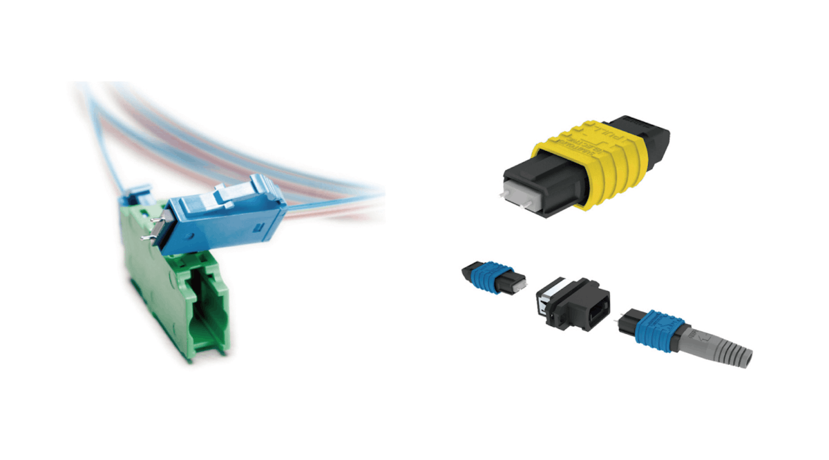 The AirMT connector technology is being offered initially in two formats: the FlexAirConnecT (left) and MPO (right)