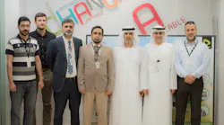 The joint Etisalat/Huawei team that worked on the joint innovation project that led to the OptiXtrans series OSN 9800 P32C all-optical cross-connect trial.