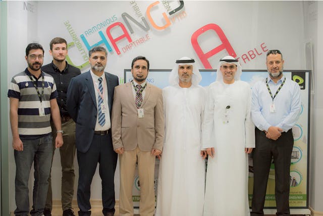 The joint Etisalat/Huawei team that worked on the joint innovation project that led to the OptiXtrans series OSN 9800 P32C all-optical cross-connect trial.