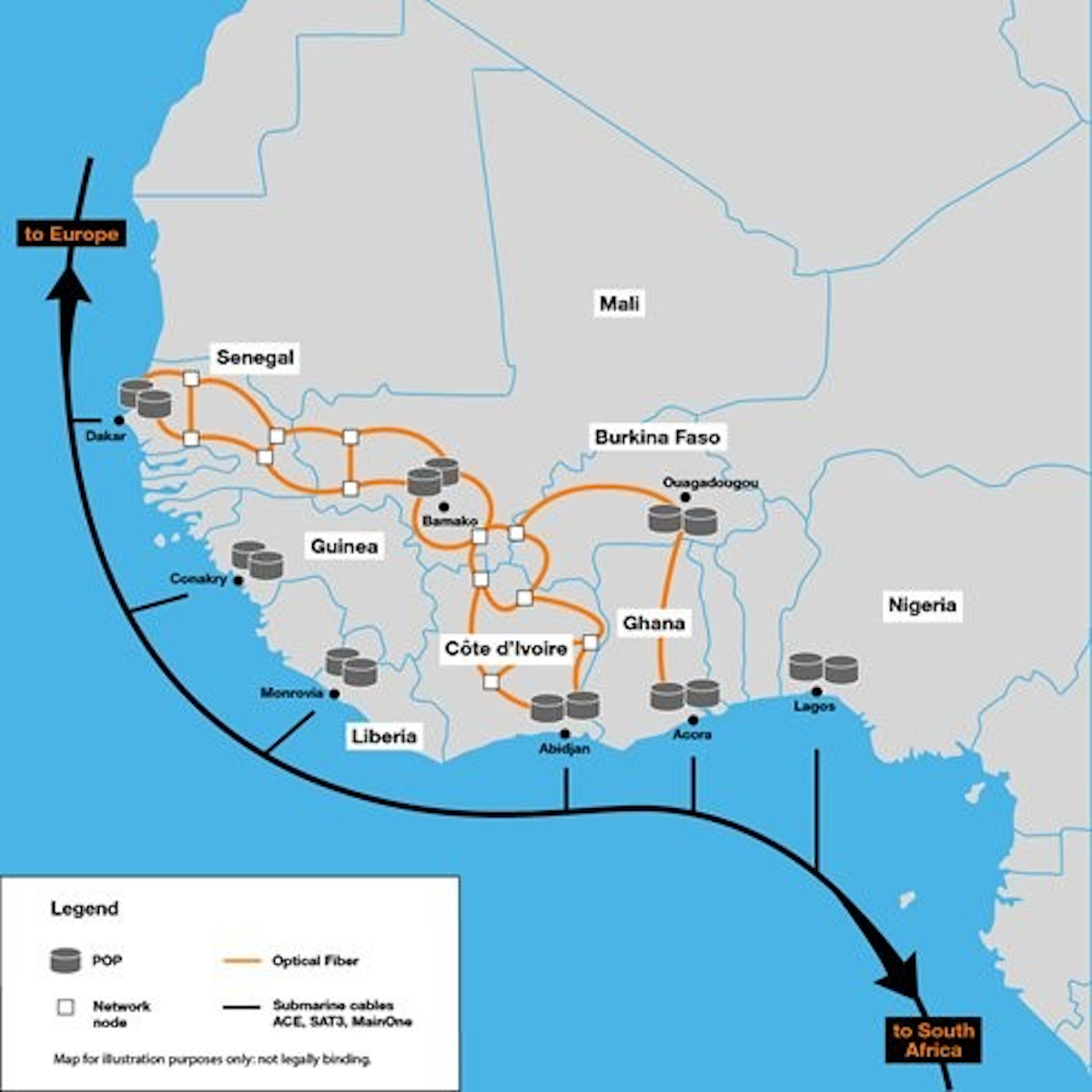 Orange plans fiber backbone network in West Africa | Lightwave