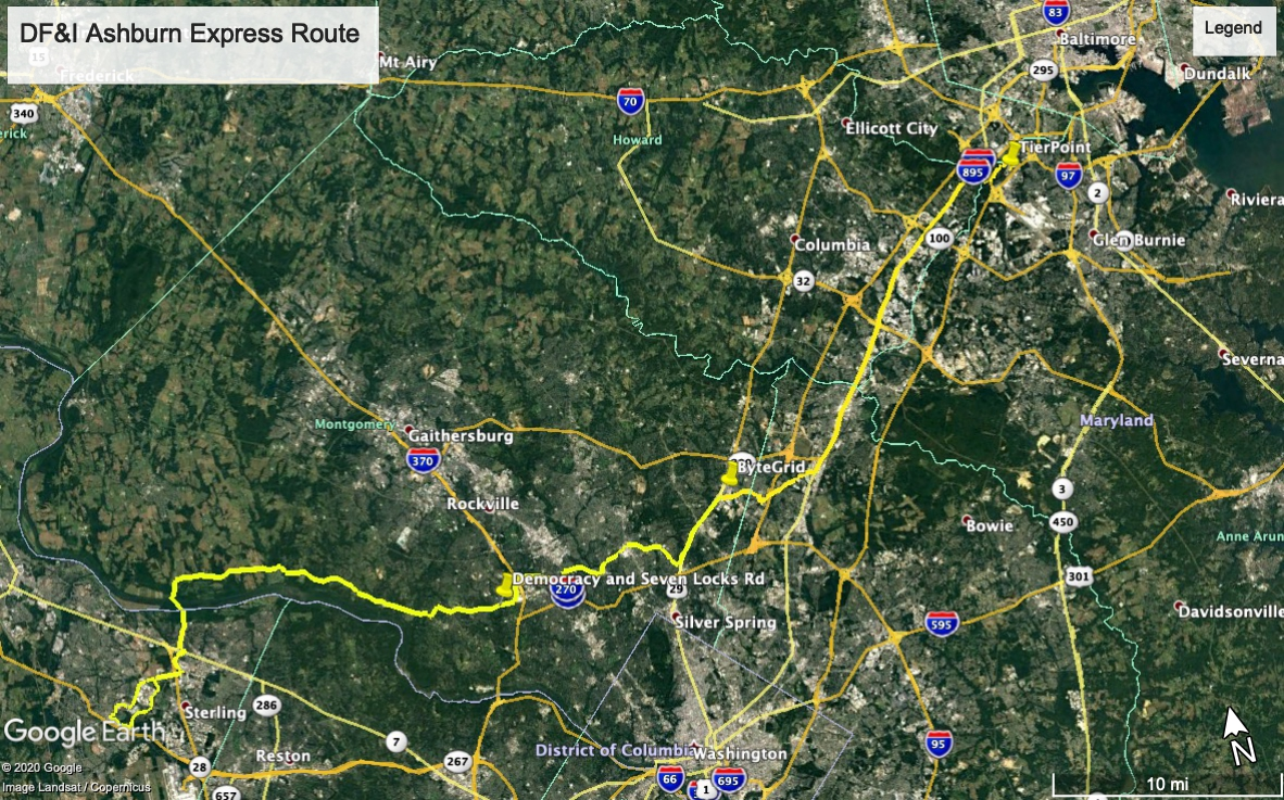 DF&I supplies wholesale dark fiber and conduit that connects Northern Virginia's 'Data Center Alley' to a major Northeast U.S. telecom corridor.