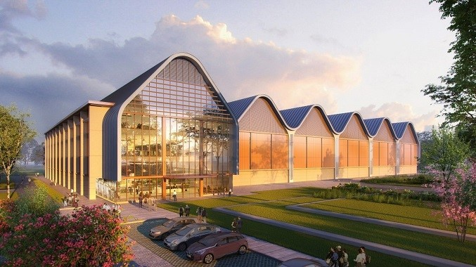 The design of the planned Huawei Optoelectronics R&D and Manufacturing Centre in Cambridge, UK.