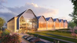 The design of the planned Huawei Optoelectronics R&D and Manufacturing Centre in Cambridge, UK. The design of the planned Huawei Optoelectronics R&D and Manufacturing Centre in Cambridge, UK.