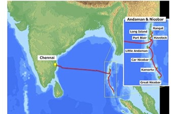 The new submarine cable links Chennai with the A&N Islands.