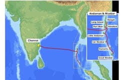 The new submarine cable links Chennai with the A&N Islands. The new submarine cable links Chennai with the A&N Islands.