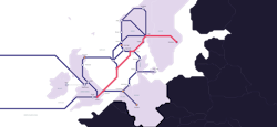 Tampnet's European network and the optimized route between Stockholm and London. Tampnet's European network and the optimized route between Stockholm and London.