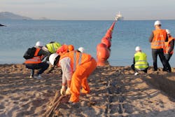 The PEACE submarine cable system recently landed in Marseille. The PEACE submarine cable system recently landed in Marseille.