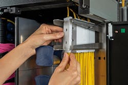 HUBER+SUHNER says its new SFP Splitter Fan-Out module improves GPON distribution network performance by increasing fiber density and enabling a savings of up to 30% in rack space. HUBER+SUHNER says its new SFP Splitter Fan-Out module improves GPON distribution network performance by increasing fiber density and enabling a savings of up to 30% in rack space.