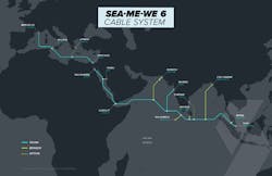 SEA-ME-WE 6 will run from Europe to Singapore with several stops in between. SEA-ME-WE 6 will run from Europe to Singapore with several stops in between.
