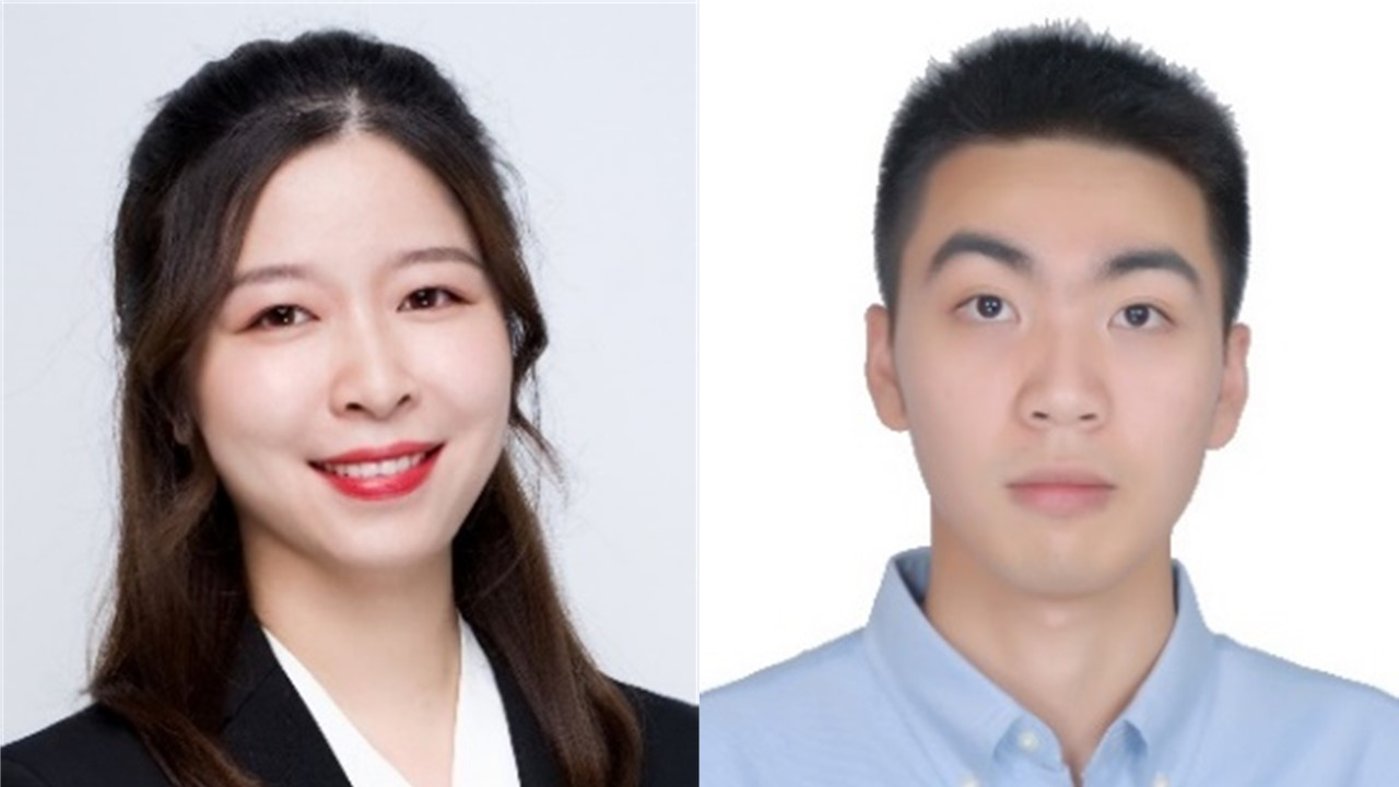 Mengyue Xu (left), a Ph.D. student from the Sun Yat-sen University, and Hao Song, a Ph.D. student from the University of Southern California, are the 2022 recipients of Tingye Li Memorial Scholarship Award.