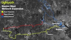 Lightpath's Boston West Network expansion project plans. Lightpath's Boston West Network expansion project plans.