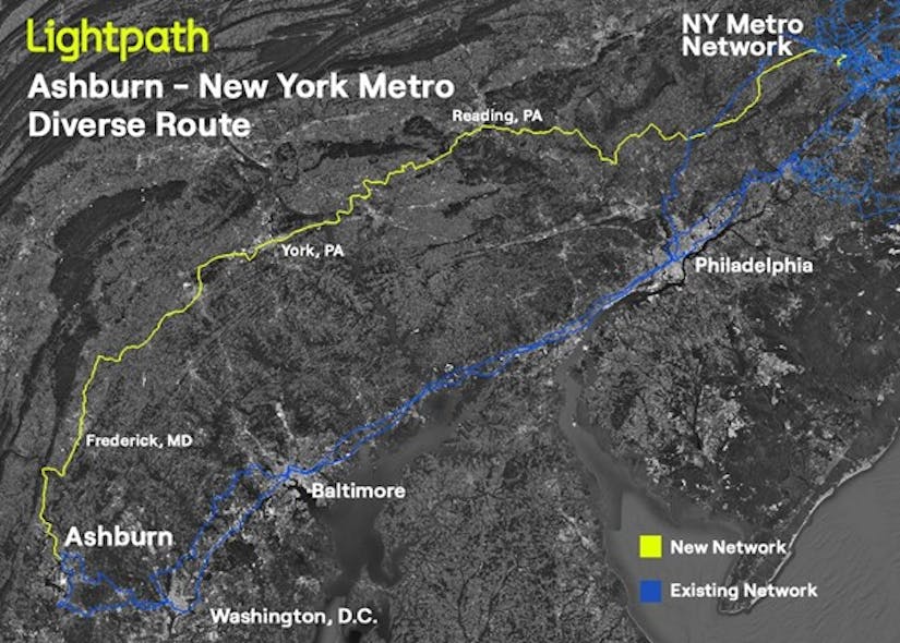 Lightpath opens additional fiber route between New York Metro and