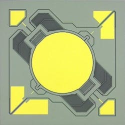 Figure 1. MEMS 2D tilting mirror chip for MCS. Figure 1. MEMS 2D tilting mirror chip for MCS.