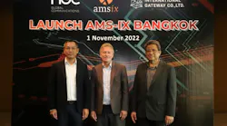 From left to right: Chirawat Mahawat (HGC), Onno Bos (AMS-IX), and Pichit Satapattayanont (IGC) gather for the launch of AMS-IX Bangkok.
