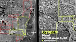 Lightpath expects to have 55 miles of fiber in Miami's Central Business District (yellow in the map on the right) available to customers by this January.