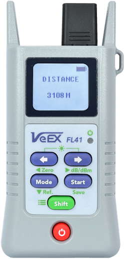 VeEX Inc. believes the FL41 Optical Fault Locator will find use in a variety of applications, including measuring PON drop fibers and short fibers in applications like LAN/WAN. VeEX Inc. believes the FL41 Optical Fault Locator will find use in a variety of applications, including measuring PON drop fibers and short fibers in applications like LAN/WAN.