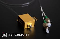 HyperLight's 110 GHz modulator: (>125 GHz usable bandwidth), record low half-wave voltage, compact footprint, high extinction ratio, stable DC biasing, high optical and RF power handling, standard W (1.0 mm) RF connector, and PM fibers with FC/APC connectors. HyperLight's 110 GHz modulator: (>125 GHz usable bandwidth), record low half-wave voltage, compact footprint, high extinction ratio, stable DC biasing, high optical and RF power handling, standard W (1.0 mm) RF connector, and PM fibers with FC/APC connectors.