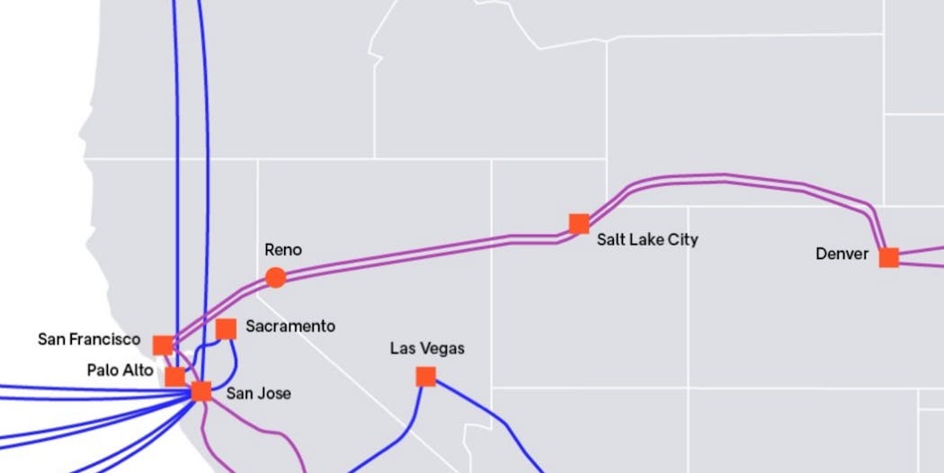 Arelion will soon open a new fiber route from Denver to the San Francisco Bay Area.