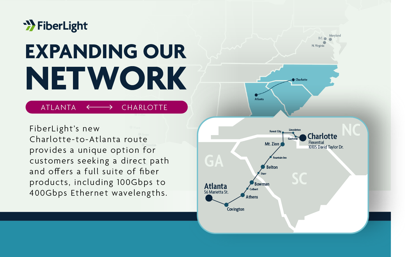 FiberLight opens fiber route between - Fiberlight Atl Clt Map.6463c07fbf931