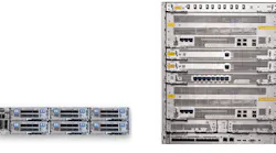 The 1FINITY T900 Transponder (left) and the 1FINITY L900 line system (optical wavelength division multiplexer) that compose , the 1FINITY Ultra Optical System.