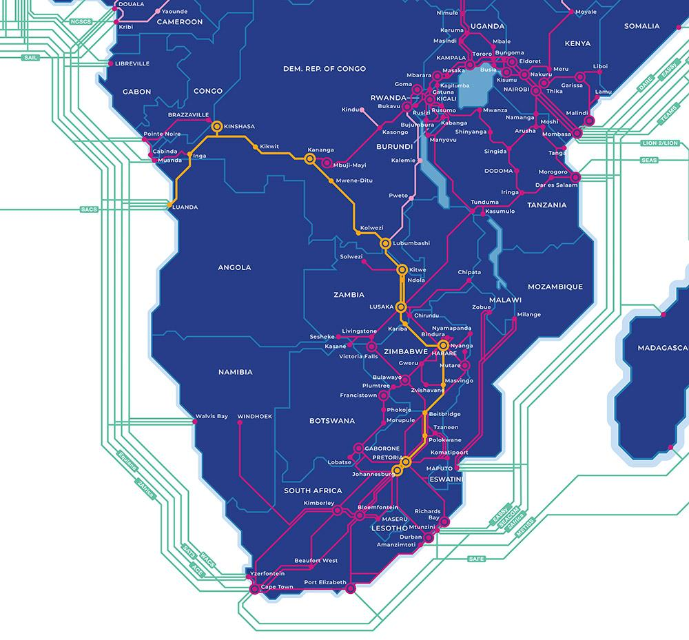 The addition of the new route between Angola and South Africa adds to the Liquid fiber footprint in the region.