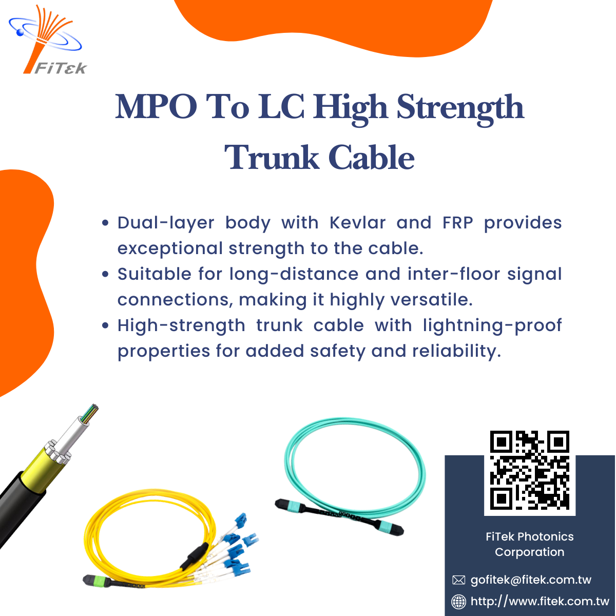 Mpo To Lc High Strength Trunk Cable