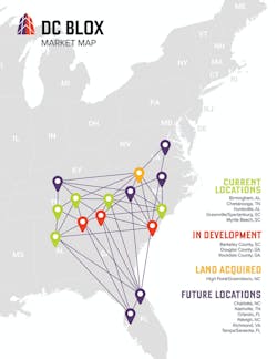 DC BLOX's data center locations. DC BLOX's data center locations.