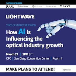 Lightwave will hold a panel on how AI is influencing the optical industry growth. Lightwave will hold a panel on how AI is influencing the optical industry growth.