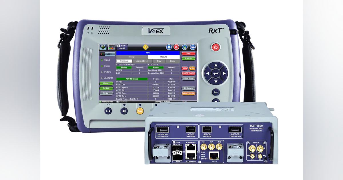 VeEX debuts 800G single portable testing module | Lightwave Online