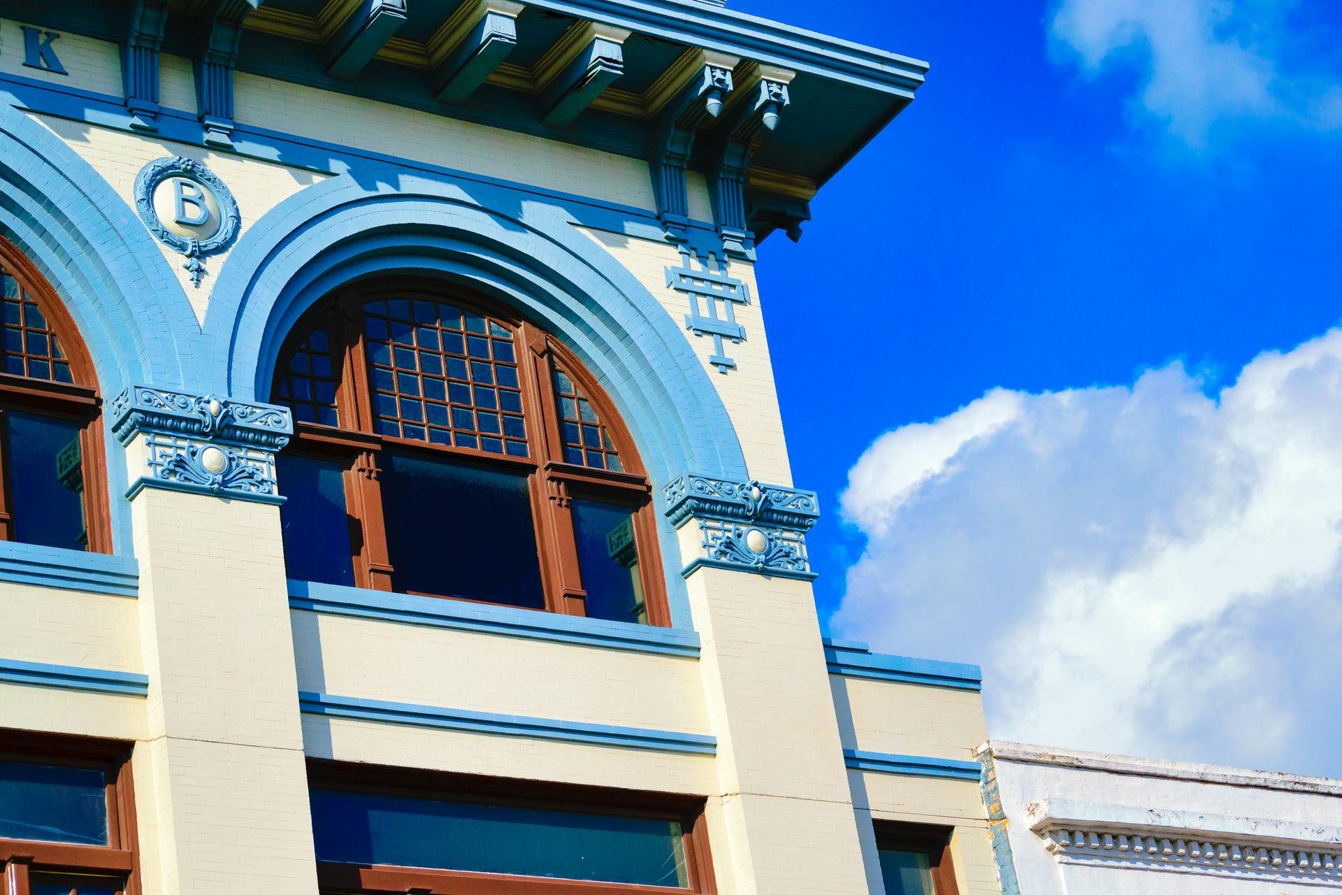 A building in downtown Brownsville, Texas on the Mexican border.