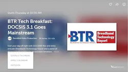 Live Stream our DOCSIS 3.1 Breakfast at Expo