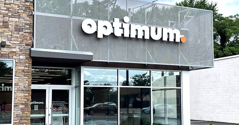 Exterior example of Optimum&rsquo;s new retail stores.
