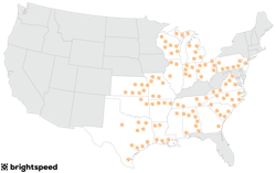 Brightspeed's proposed U.S. coverage map. Brightspeed's proposed U.S. coverage map.
