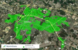 Northstate's North Carolina fiber coverage area. Northstate's North Carolina fiber coverage area.