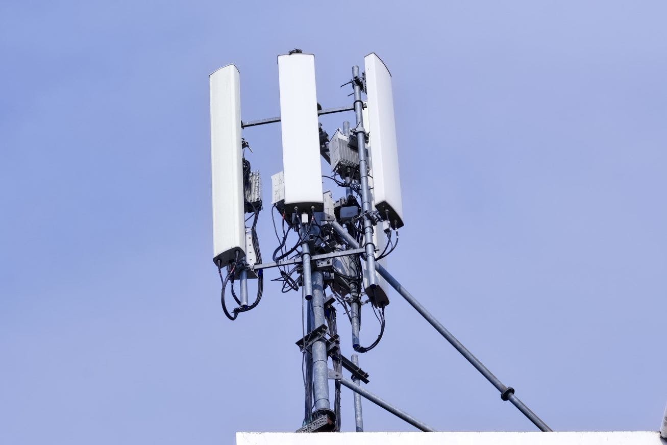 Telecommunication tower. Wireless Communication Antenna Transmitter