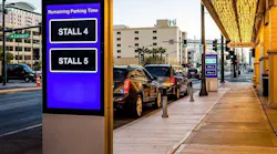 The goal of the Las Vegas pilot is to reduce traffic congestion in downtown Las Vegas. Covering six parking spots along the sidewalk adjacent to the 100 block of Main Street are two digital kiosks that utilize video analytics and smart parking technology to better manage active curb loading zones for taxis and rideshares, making conditions safer for visitors and pedestrians.