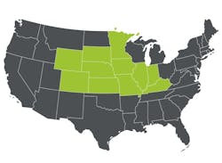 GPC's network coverage map. GPC's network coverage map.