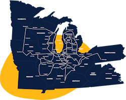 US Signal's growing fiber network. US Signal's growing fiber network.