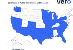 Vero Fiber's network reaches 21 states and has over 160 markets. Vero Fiber's network reaches 21 states and has over 160 markets.