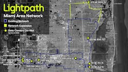 Lightpath's Miami Area Network offers local businesses and data centers dark fiber and lit optical services. Lightpath's Miami Area Network offers local businesses and data centers dark fiber and lit optical services.